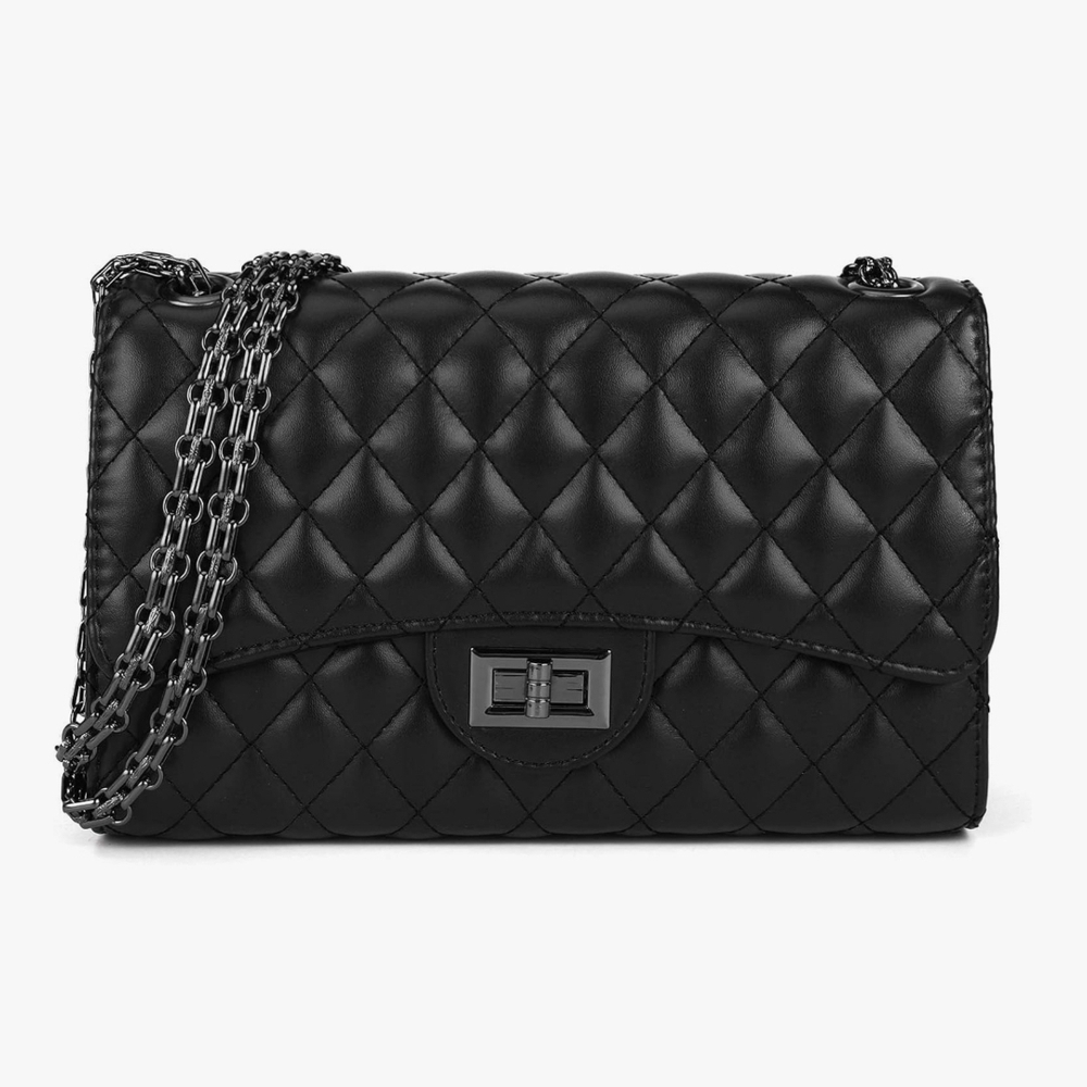 Quilted Crossbody Purse for Women Trendy Ladies Shoulder Bag with Chain